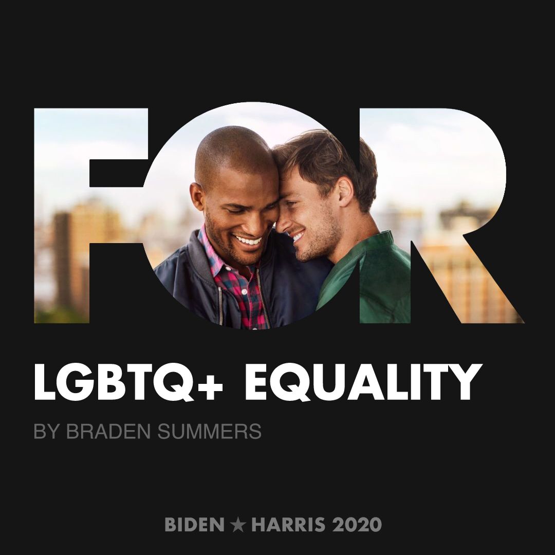CreativesForBiden.org - LGBTQ+ Equality artwork by Braden Summers