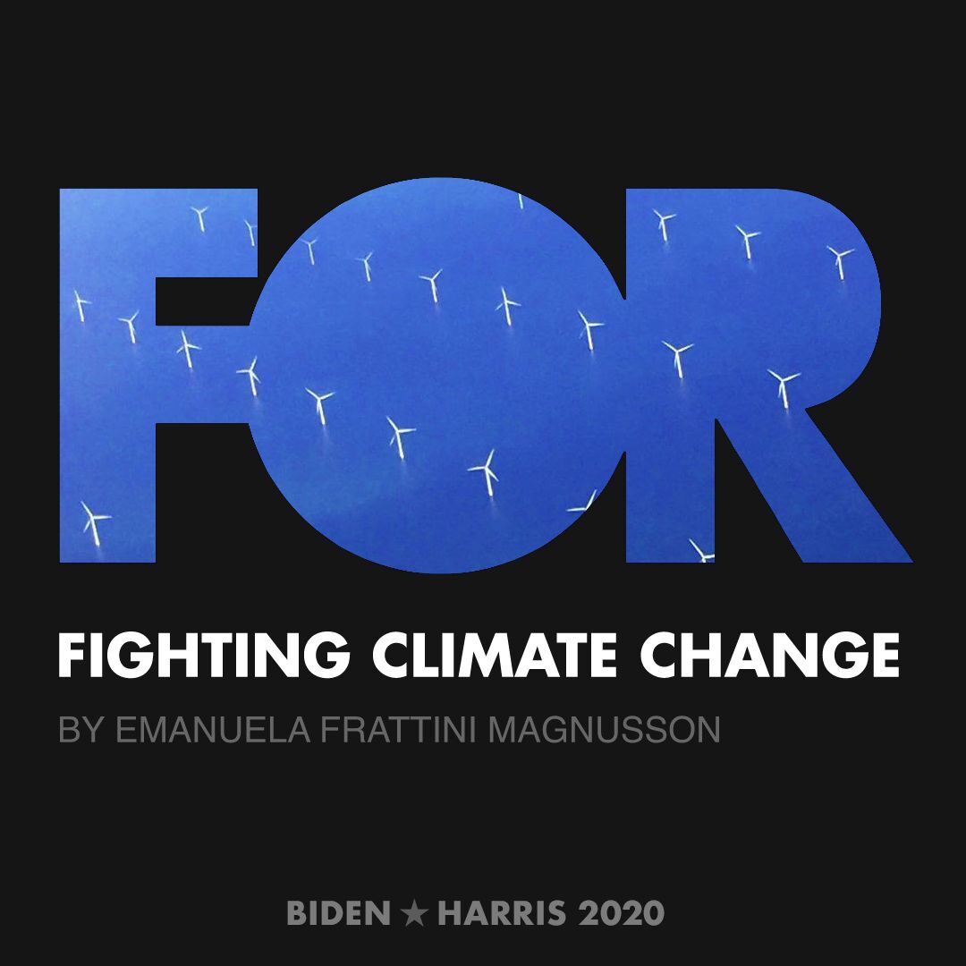 CreativesForBiden.org - Fighting Climate Change artwork by Emanuela Frattini Magnusson