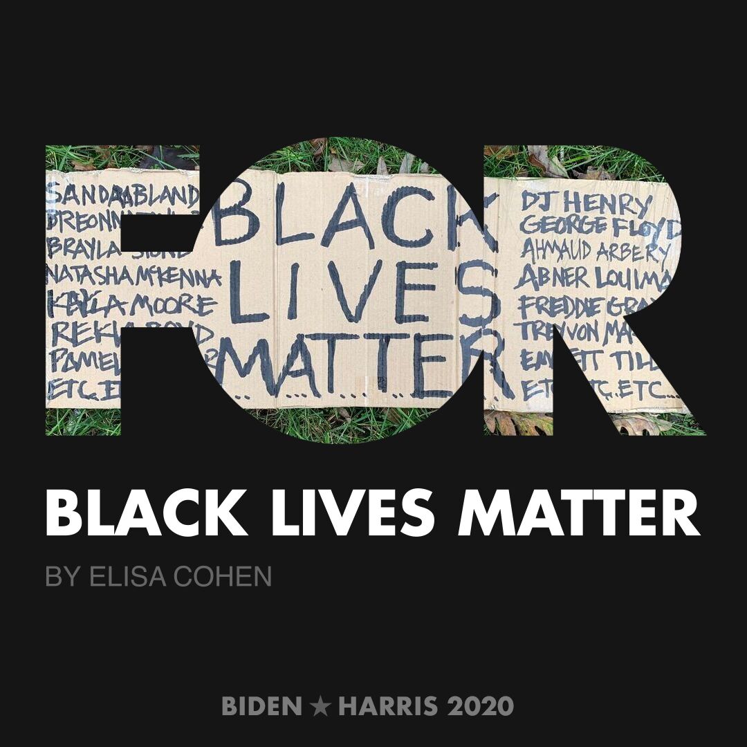 CreativesForBiden.org - Black Lives Matter artwork by Elisa Cohen