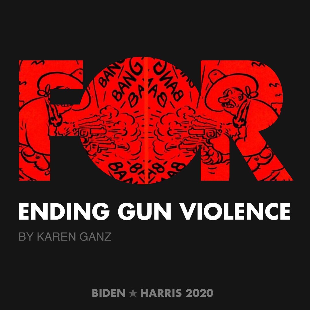 CreativesForBiden.org - Ending Gun Violence artwork by Karen Ganz